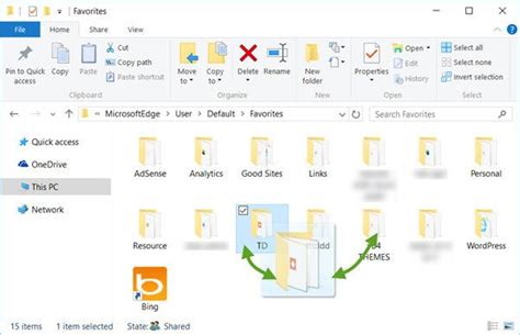 Where are Favorites stored or saved in Microsoft .
